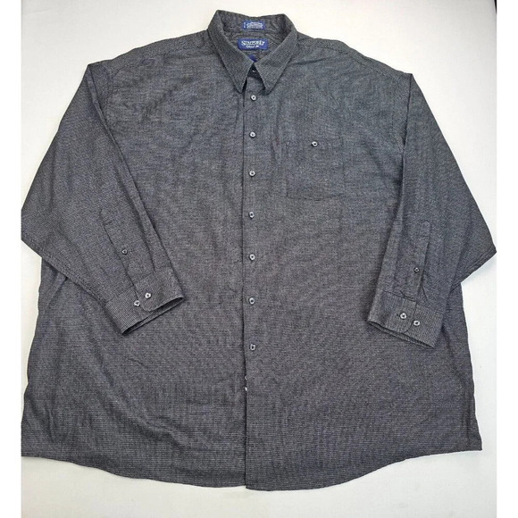 Stafford Relaxed Fit Size 20 35-36 Men's Charcoal Black Button Down Long Sleeve - Picture 1 of 10
